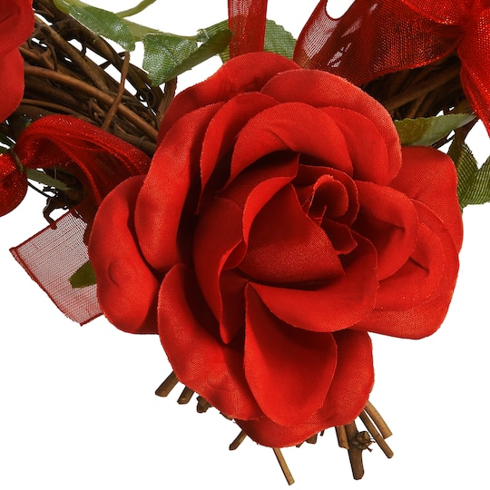 16" Valentine Heart Rose Wreath